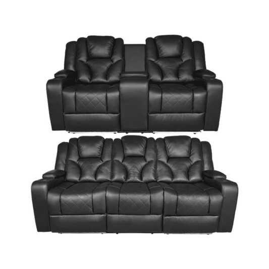 Amsterdam 3+2 Genuine Leather Electric LED Reclining Sofa Set