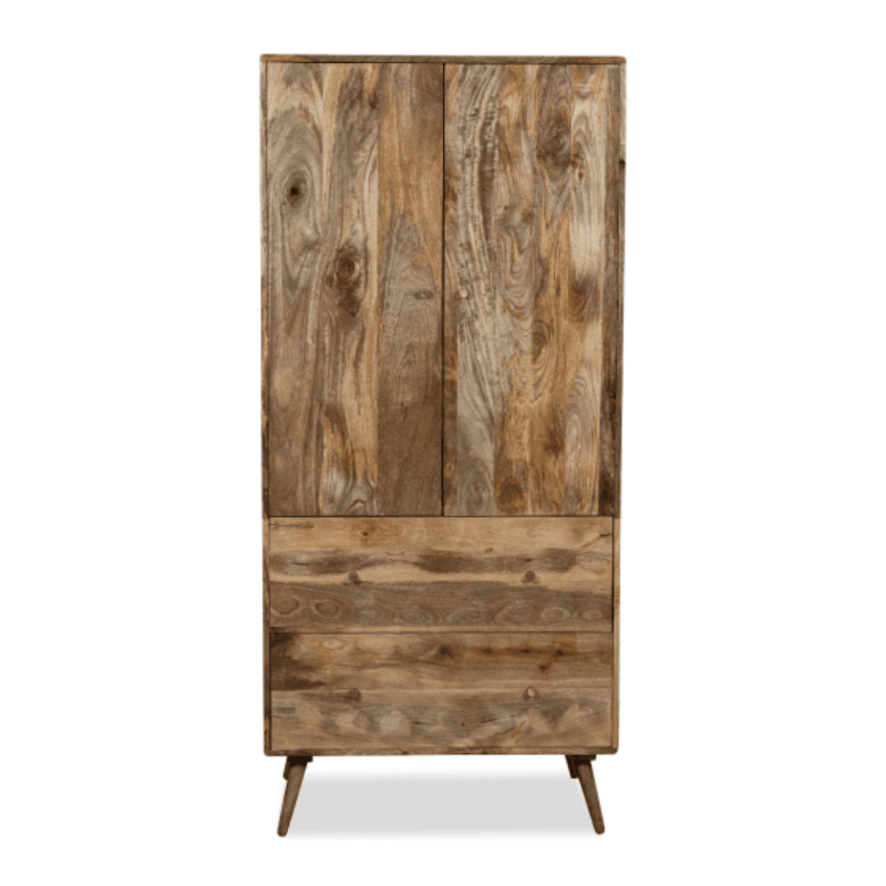 Geo 85cm Solid Mango Wood Wardrobe