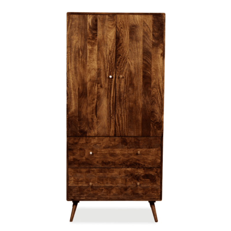 Geo 85cm Solid Mango Wood Wardrobe