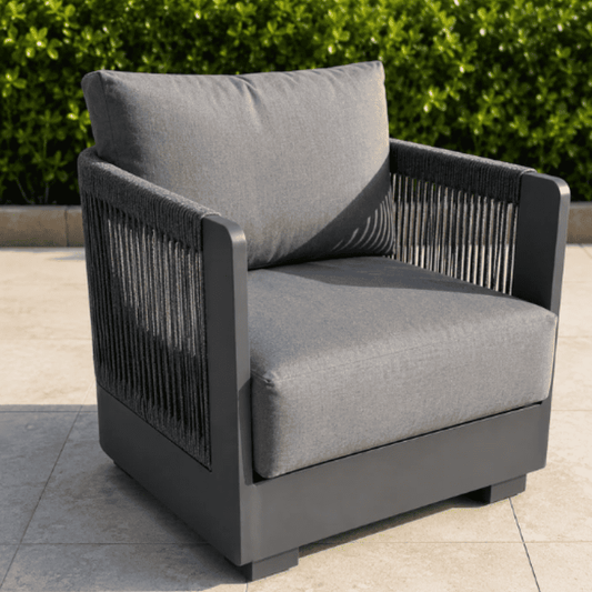 Aluxo® Ares Outdoor Lounge Set Quick-Dry Cushioning - Onyx (5-Seater)
