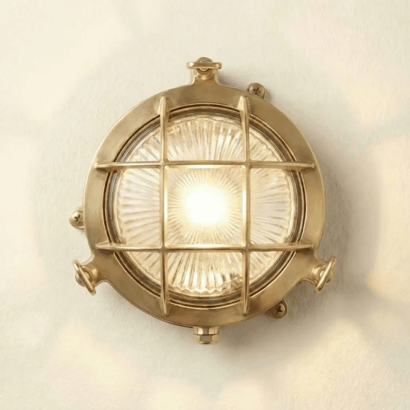 Navigator Mini Compass Guard Brass Bulkhead Light