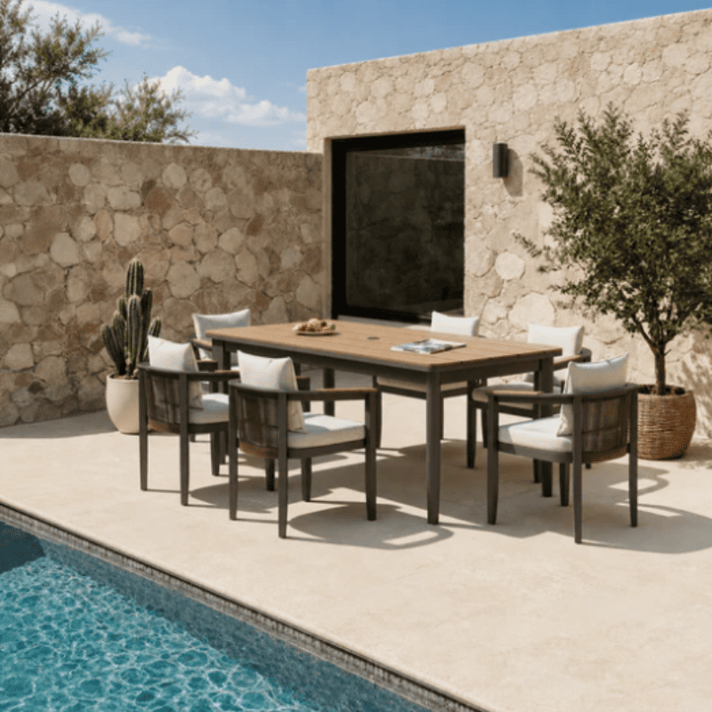 Aluxo® Hemera Outdoor Range 6-Seater Dining Set