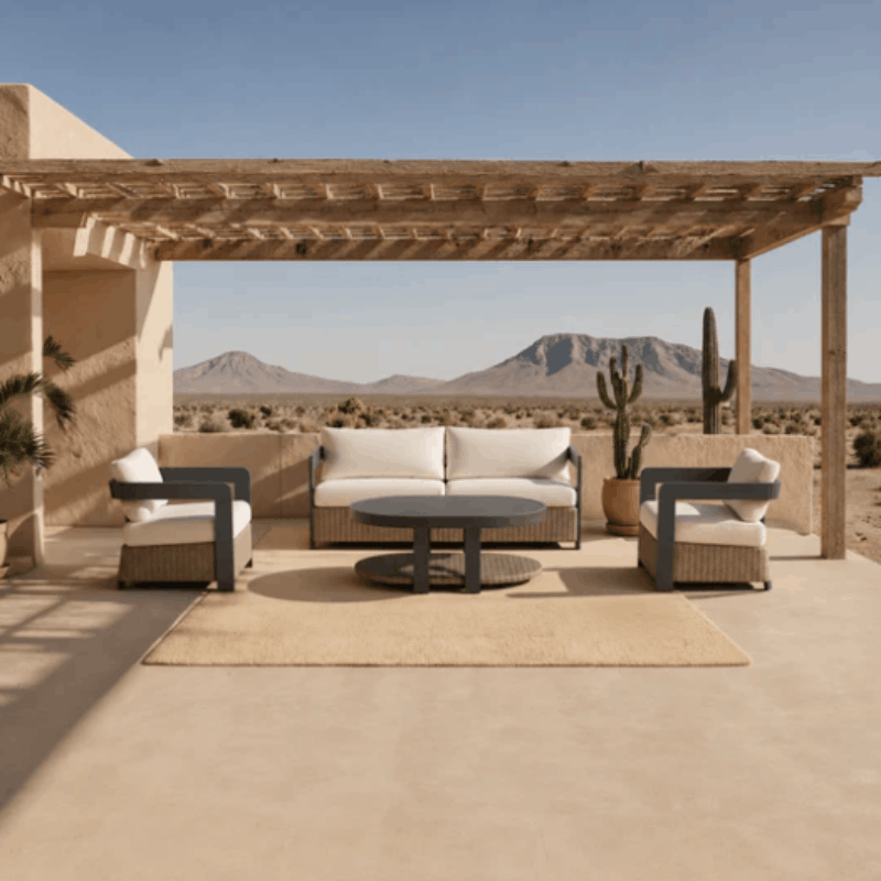 Aluxo® Selene Outdoor Lounge Set — Wicker (5-Seater)