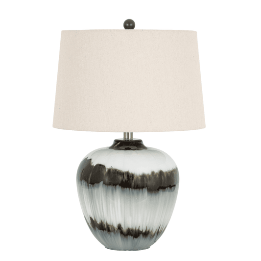 Midnight Shadows Table Lamp with Linen Shade
