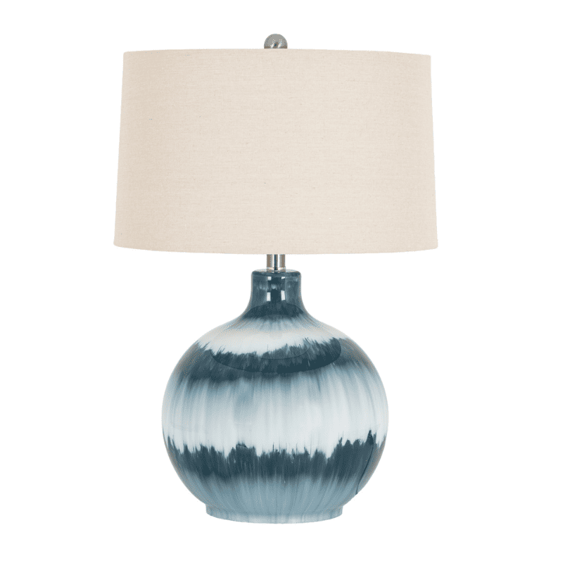 Ocean Shadows Table Lamp with Linen Shade