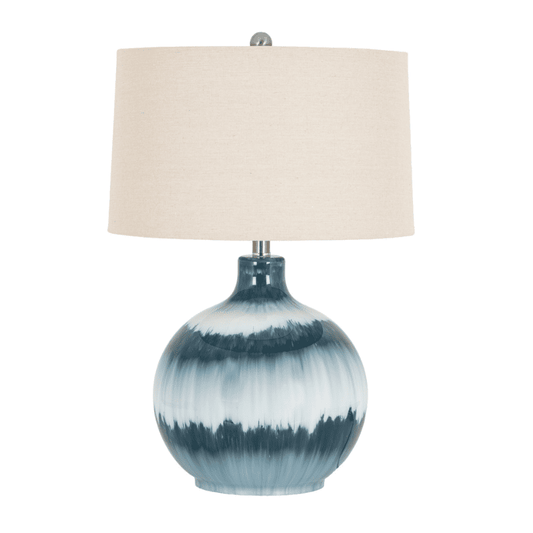 Ocean Shadows Table Lamp with Linen Shade