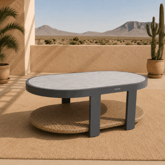 Aluxo® Selene Outdoor Lounge Set Wicker & Woven Polyrattan Base (5-Seater)