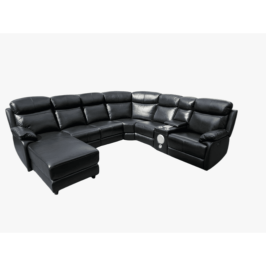 Malfi Modular Leather Corner Sofa with Speaker & Chaise