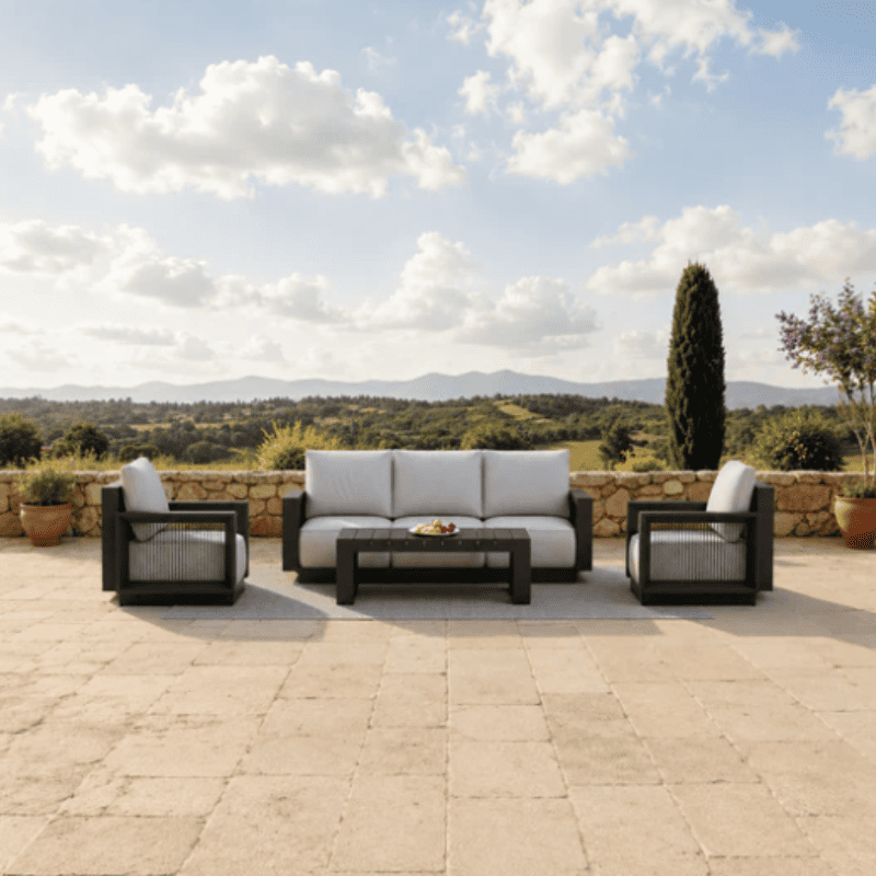 Aluxo® Ikos Outdoor Lounge Set Onyx (5-Seater)