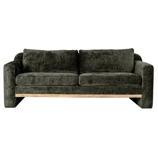Langley Green Fabric Three-Seater Sofa for Living Room