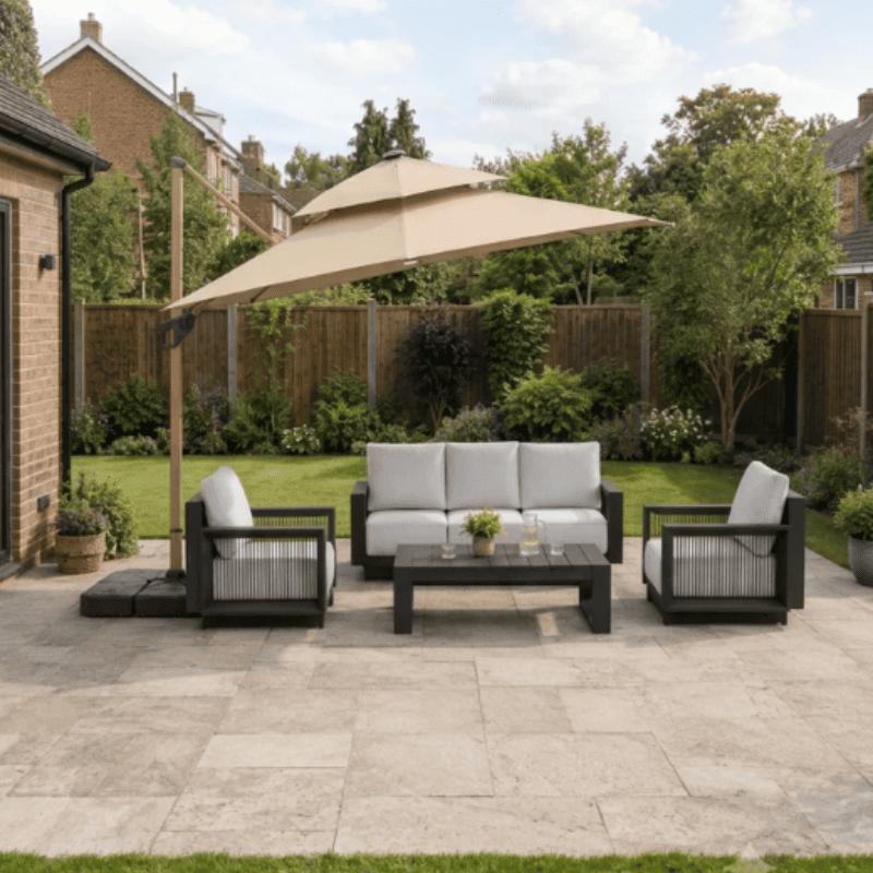 Camber 3m Cantilever Parasol with Solar-Powered LED Lights