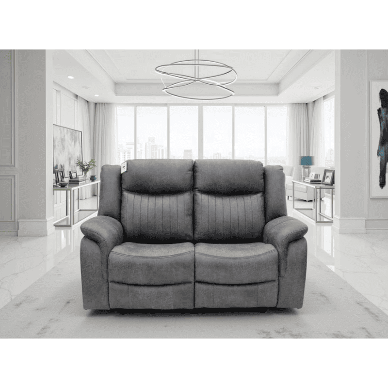 Leon Electric Recliner 2-Seater Sofa — Grey