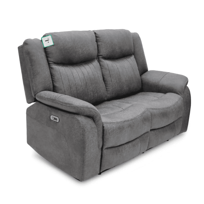 Leon Electric Recliner 2-Seater Sofa — Grey