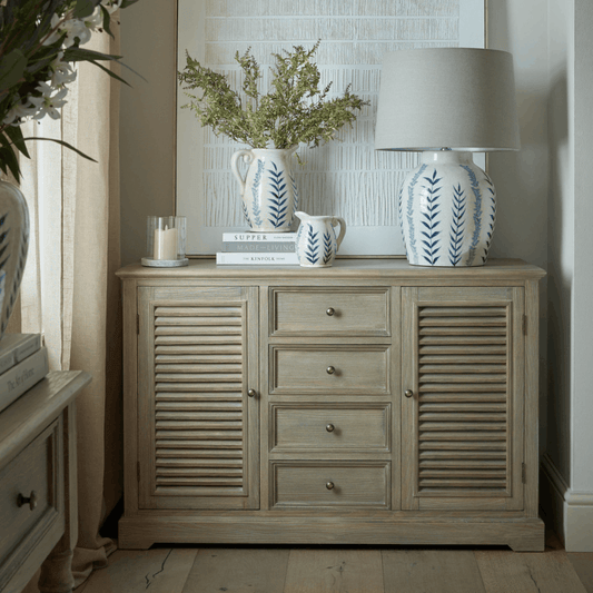 Delphine Collection 2 Door 4 Drawer Large Dresser Base