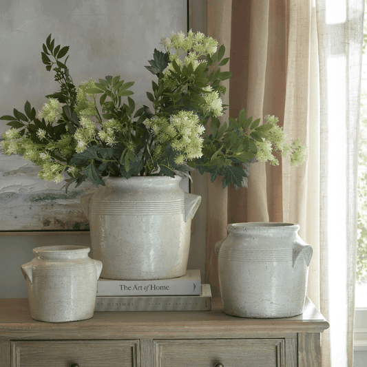 Tarn Collection Medium Rustic Decorative Pot with Handles