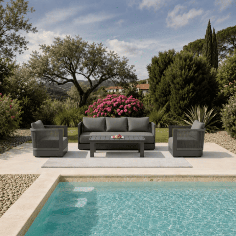 Aluxo® Ares Outdoor Lounge Set Onyx (5-Seater)