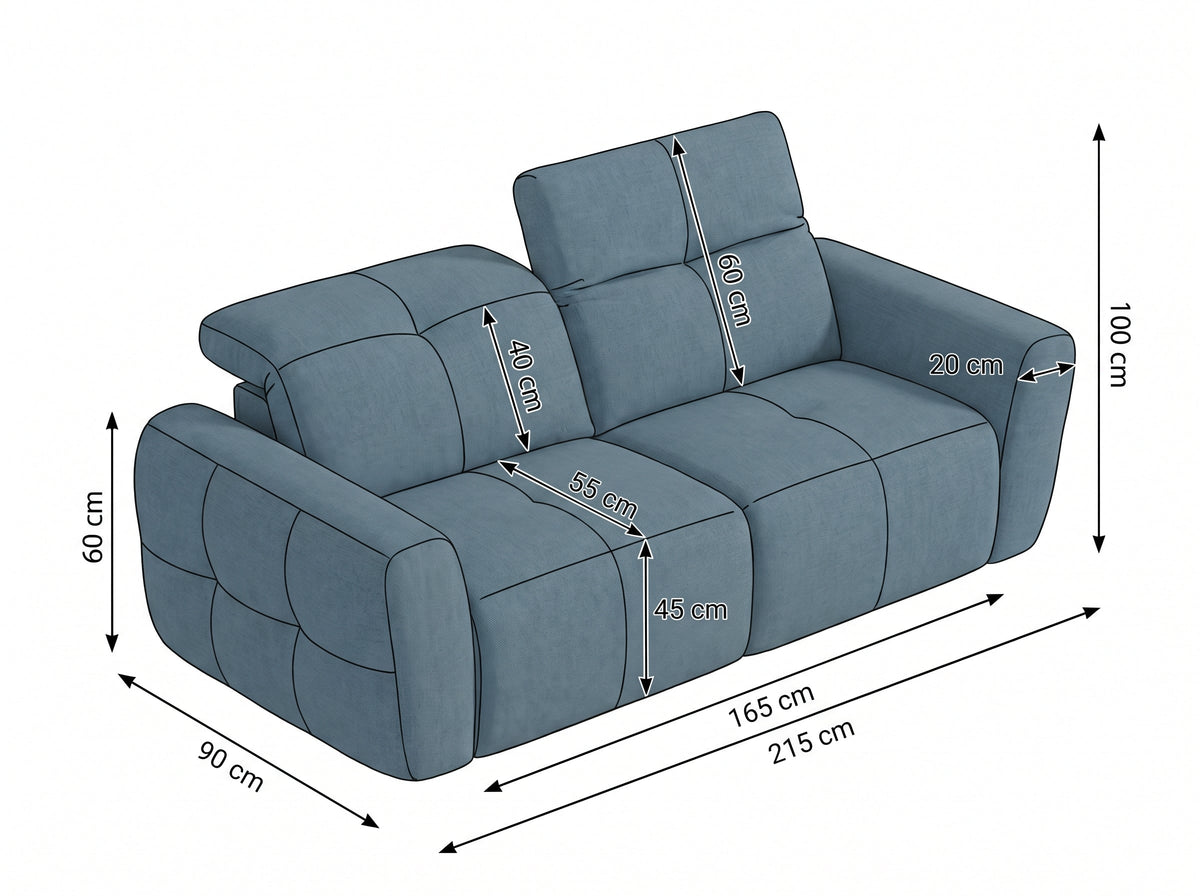 Faringdon Electric Recliner Grey 3 Seater