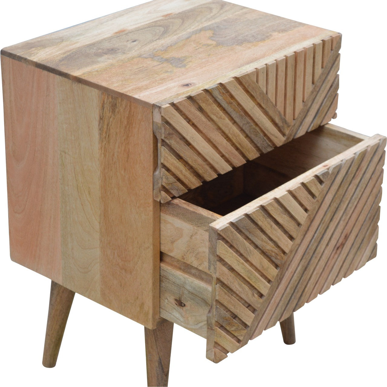 Artisan Lille 2 Drawer Oak-ish Bedside
